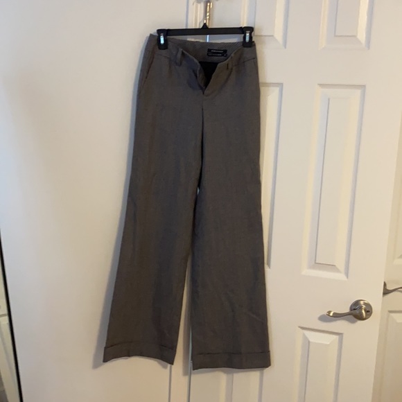 Club Monaco Pants - Club Monaco Light grey pinstripes wide leg trousers with cuff
